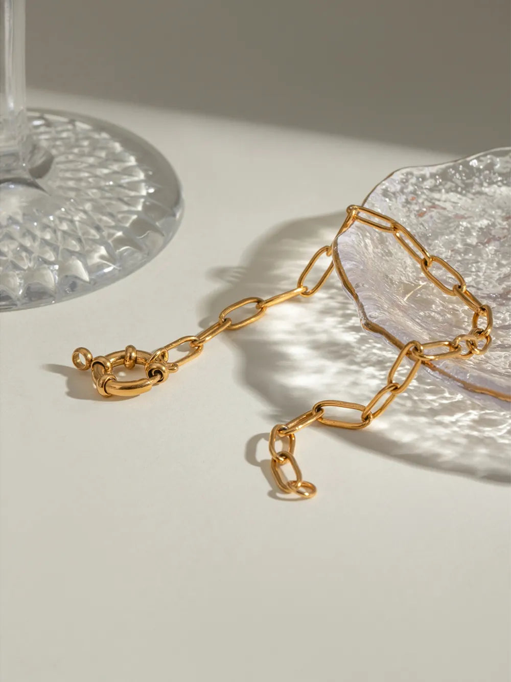 18K Gold-Plated Stainless Steel Chain Bracelet OutfitFlow