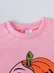 Children's Halloween Graphic Sweatshirt and Flare Pants Set OutfitFlow