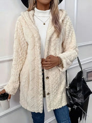 Faux Fur Teddy Coat with Button Front Trendsi