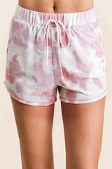 BiBi Tie Dye Print Terry Shorts With Side Pockets BLUSH MULTI OutfitFlow