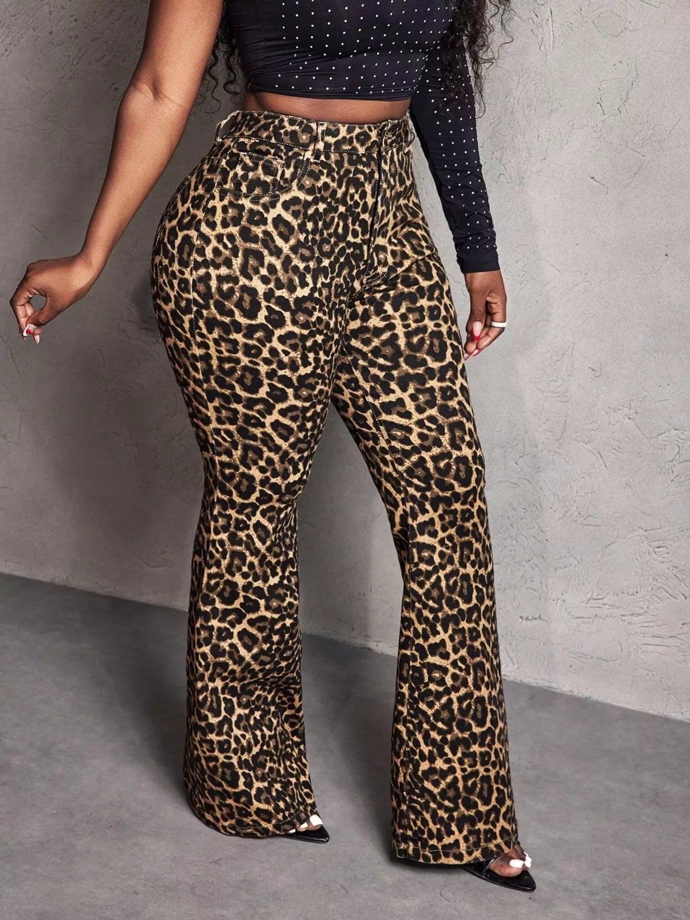 Leopard Wide Leg Pants OutfitFlow
