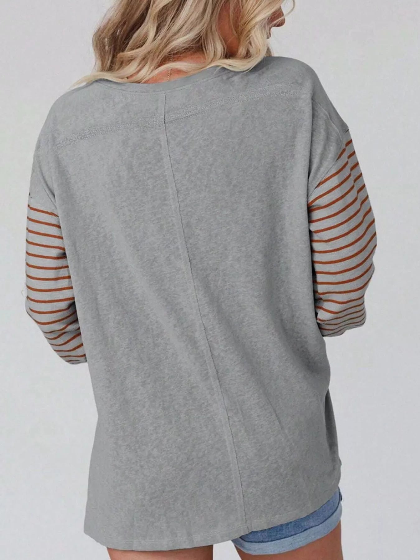 Striped Color Block Long Sleeve T-Shirt OutfitFlow