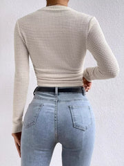 Waffle Knit Long Sleeve T-Shirt OutfitFlow