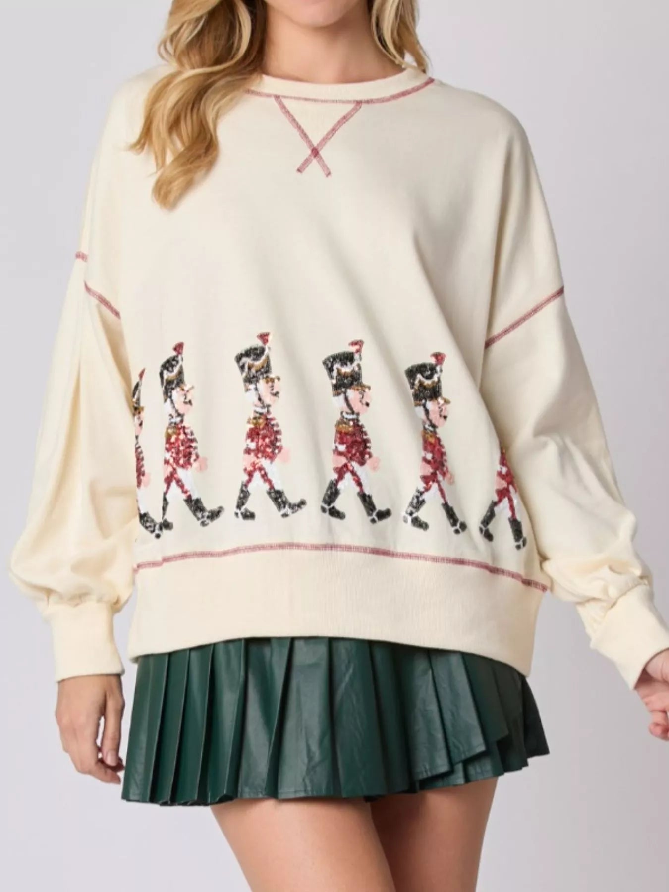 Christmas Marching Band Sequin Sweatshirt OutfitFlow