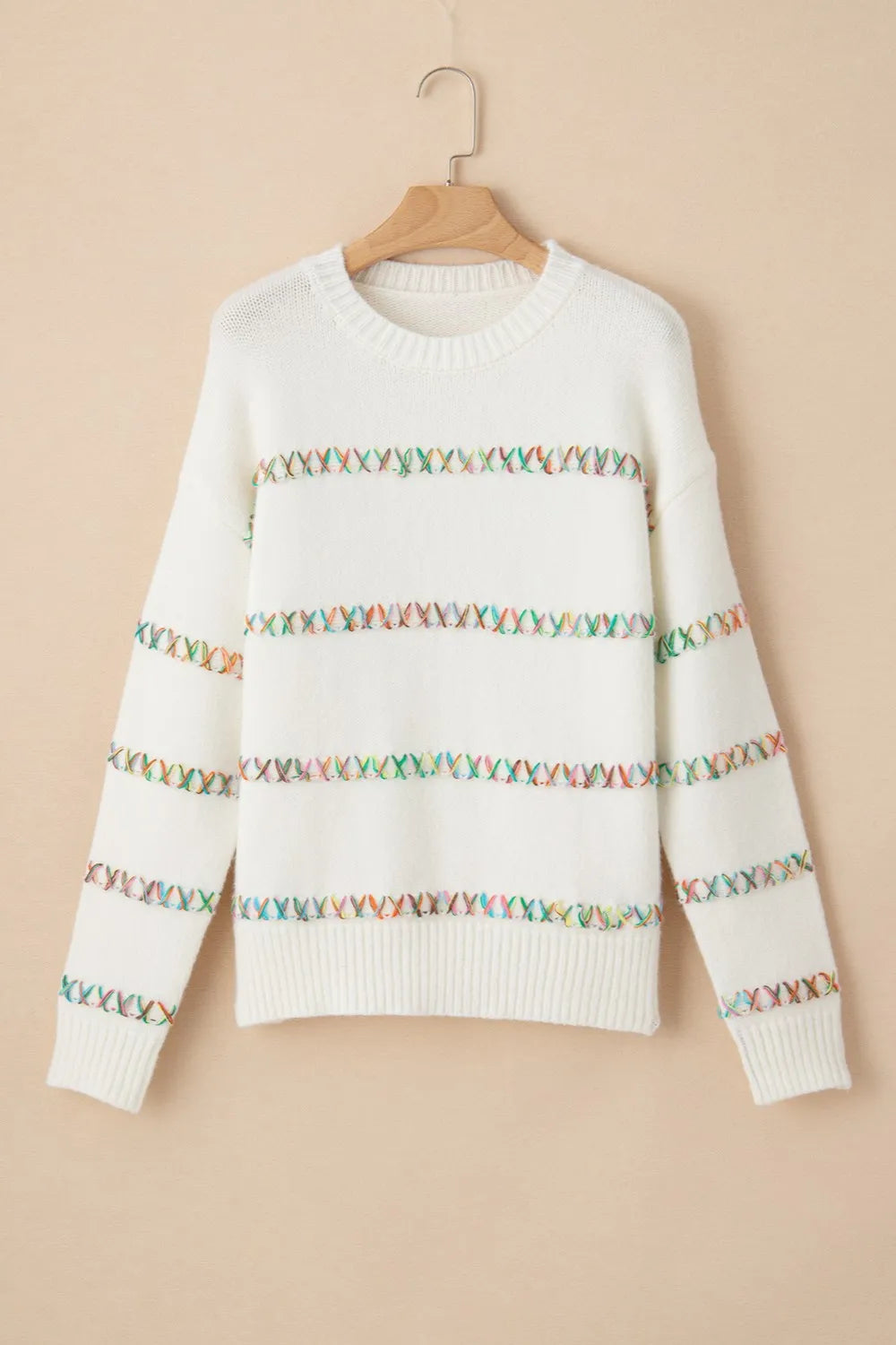 Round Neck Long Sleeve Sweater Trendsi