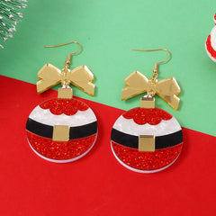 Christmas Dangle Earrings with Bow OutfitFlow