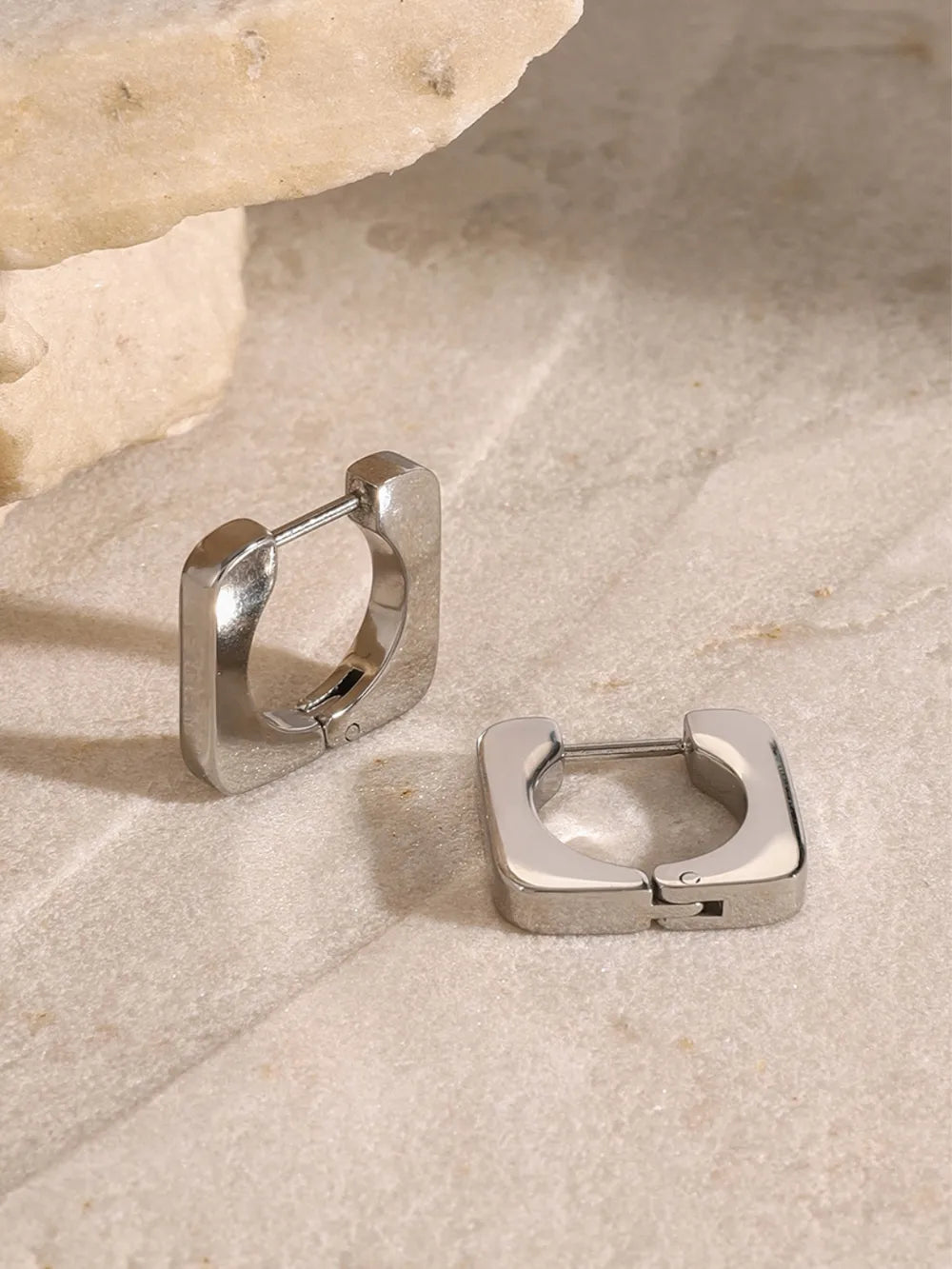 18K Gold-Plated Stainless Steel Square Earrings OutfitFlow