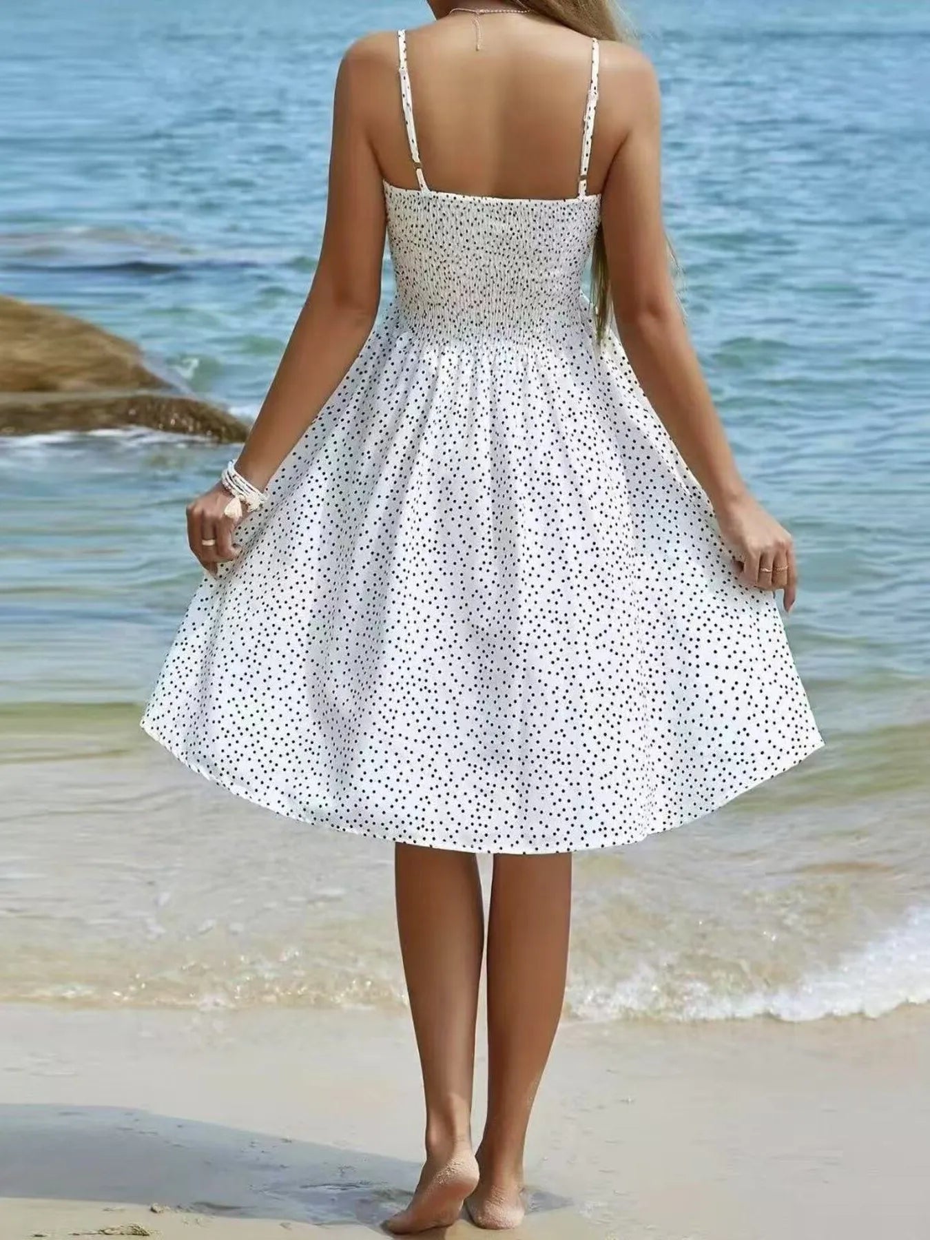 Full Size Smocked Square Neck Cami Dress Plus Size OutfitFlow