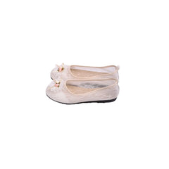 Round Toe Flats Slip-Ons White OutfitFlow