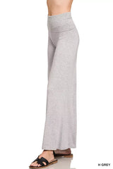 Zenana Fold Over Waist Comfy Wide Leg Pants Trendsi