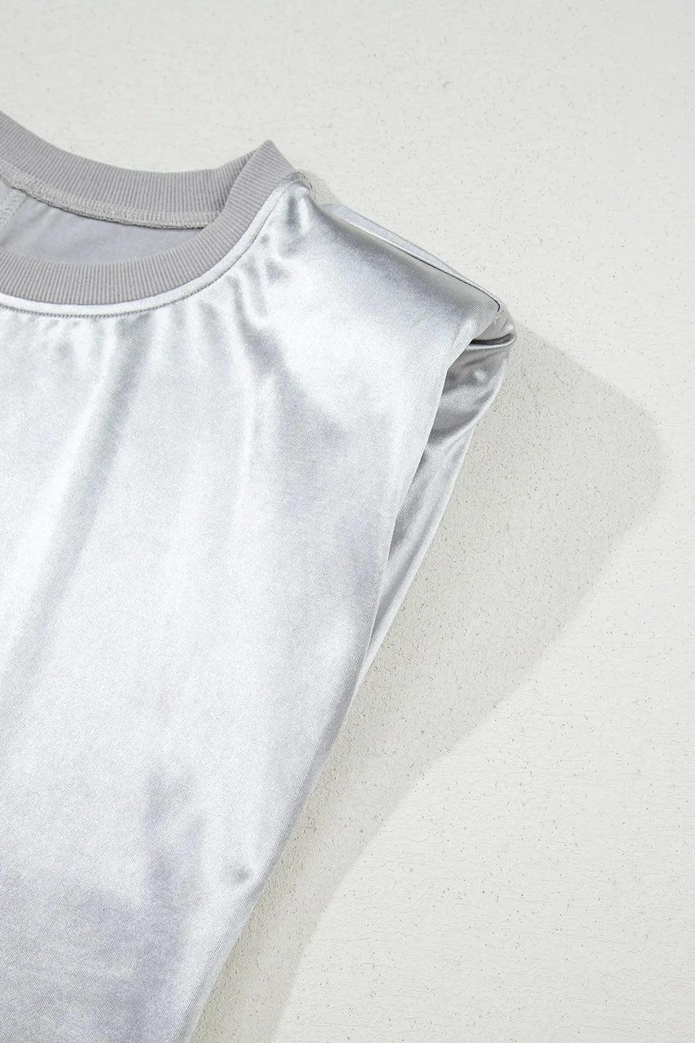 Round Neck Satin Tank Top OutfitFlow