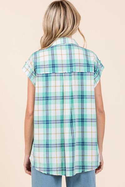 Mittoshop Mineral Wash Plaid Button Down Shirt OutfitFlow