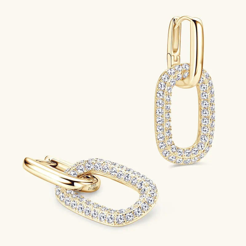 2.16 Carat Moissanite 925 Sterling Silver Earrings OutfitFlow