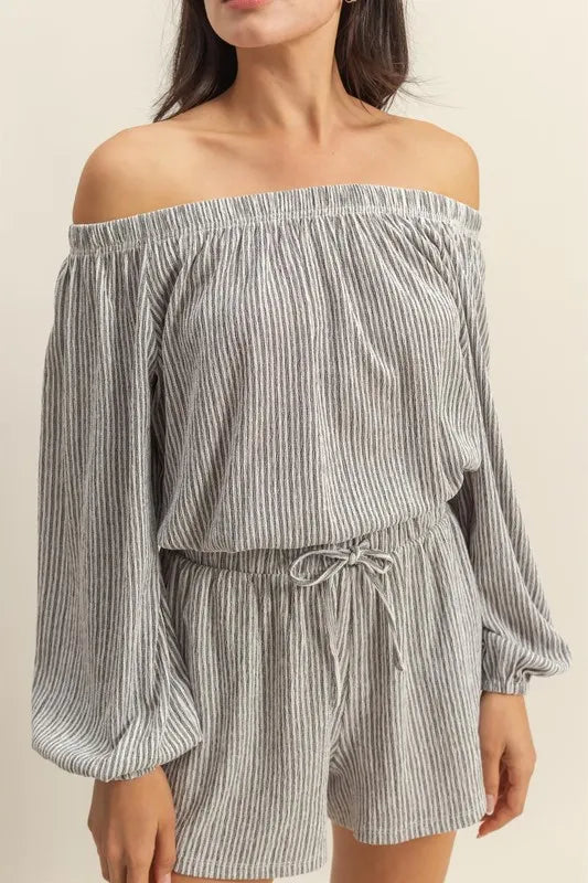 HYFVE Off Shoulder Top and Shorts Set OutfitFlow