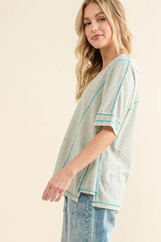 And The Why Reversed Stitch Basic T Shirt OutfitFlow