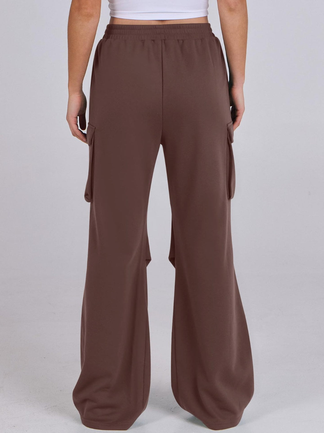 Outfit Flow - Elastic Waist Wide Leg Pants with Pockets