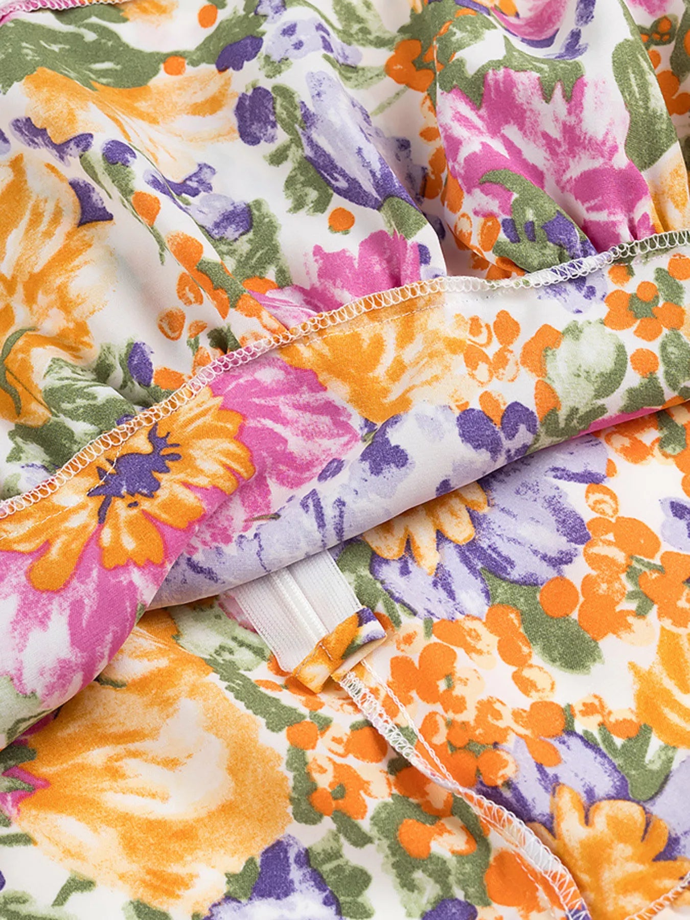 Floral Print Ruffled Hem Dress OutfitFlow