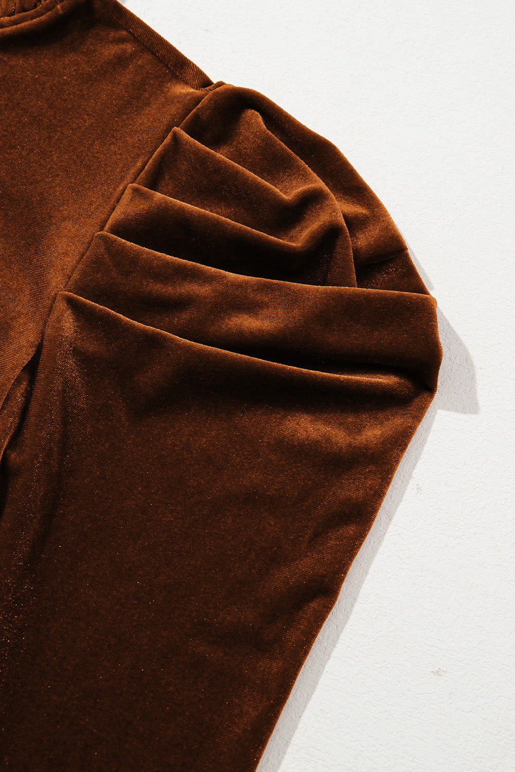 Frill Mock Neck Puff Sleeve Blouse OutfitFlow