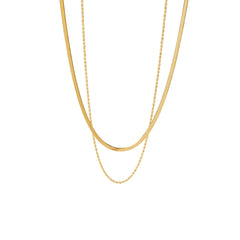 Double Layered Chain Necklace OutfitFlow