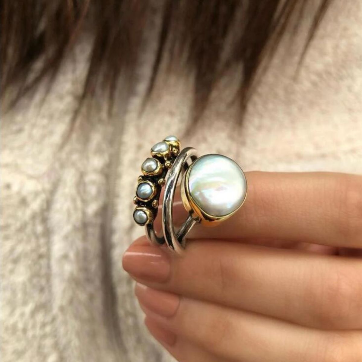 Outfit Flow - Alloy Three-Layered Open Ring