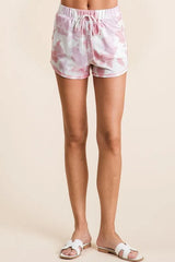 BiBi Tie Dye Print Terry Shorts With Side Pockets OutfitFlow