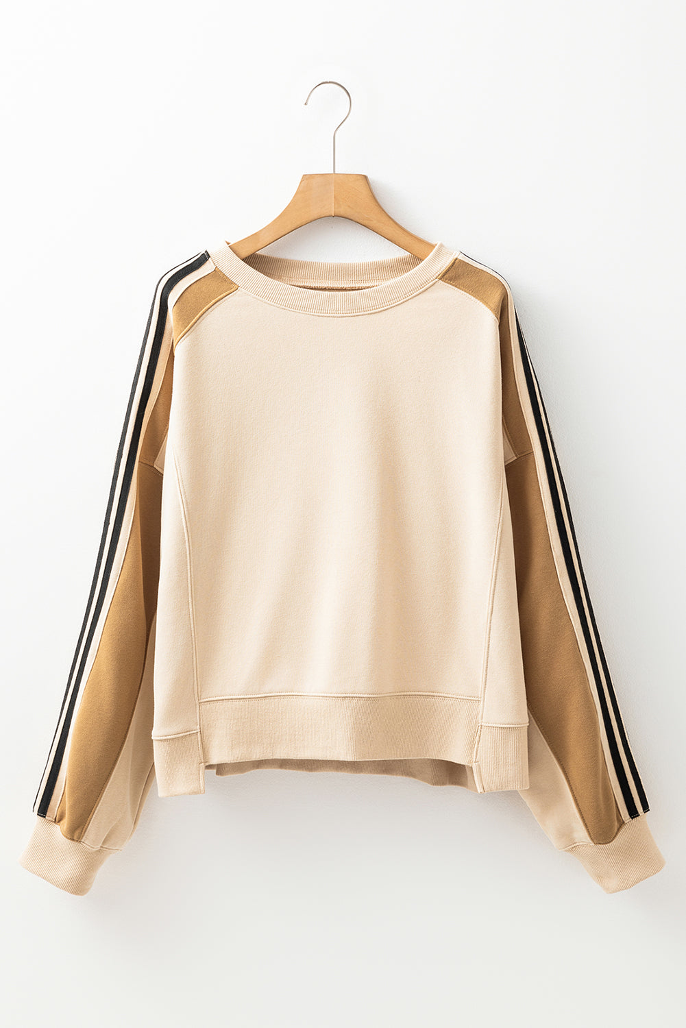 Outfit Flow - Contrast Round Neck Long Sleeve Sweatshirt