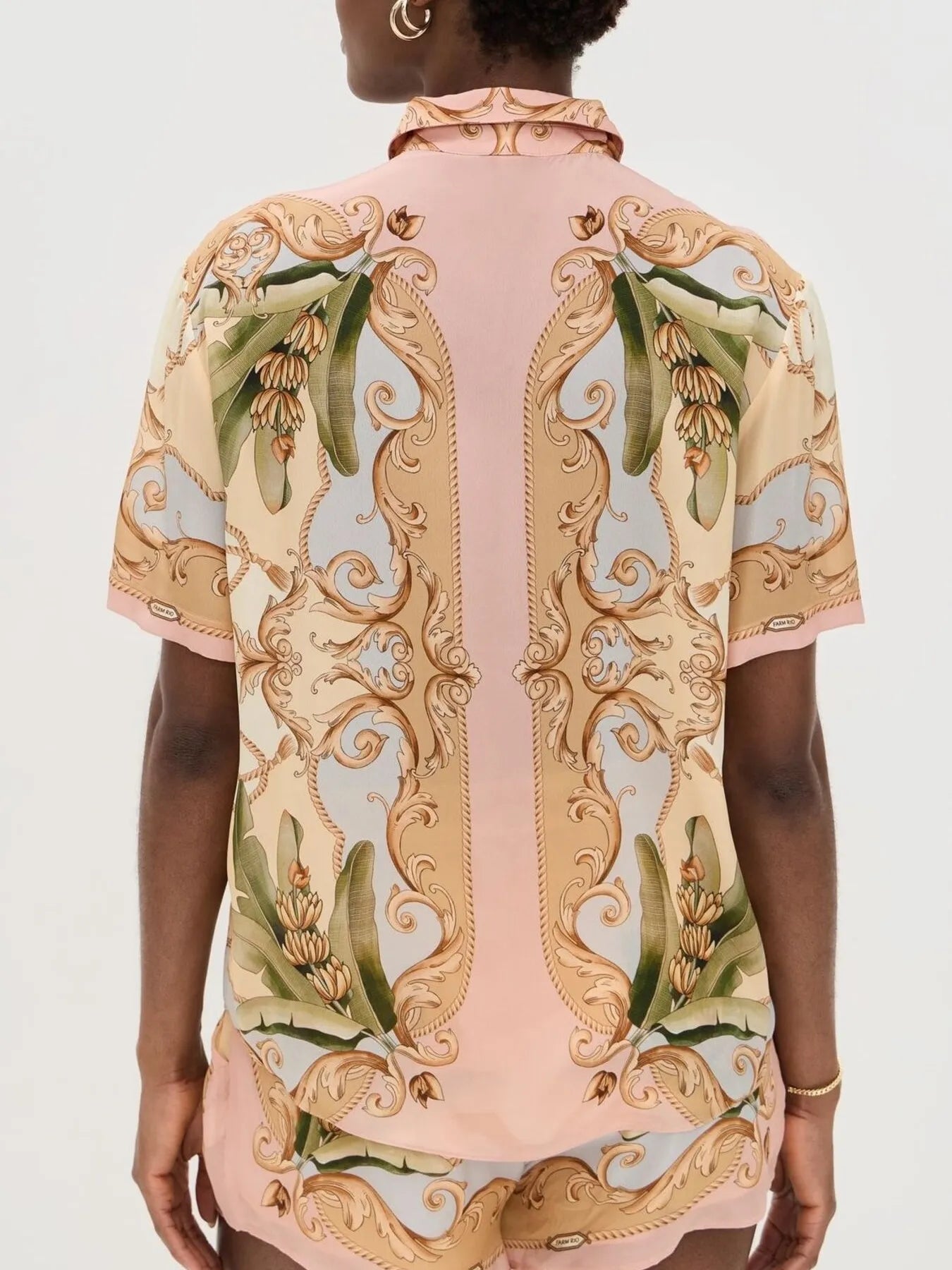 Button Up Short Sleeve Shirt and Shorts Set OutfitFlow