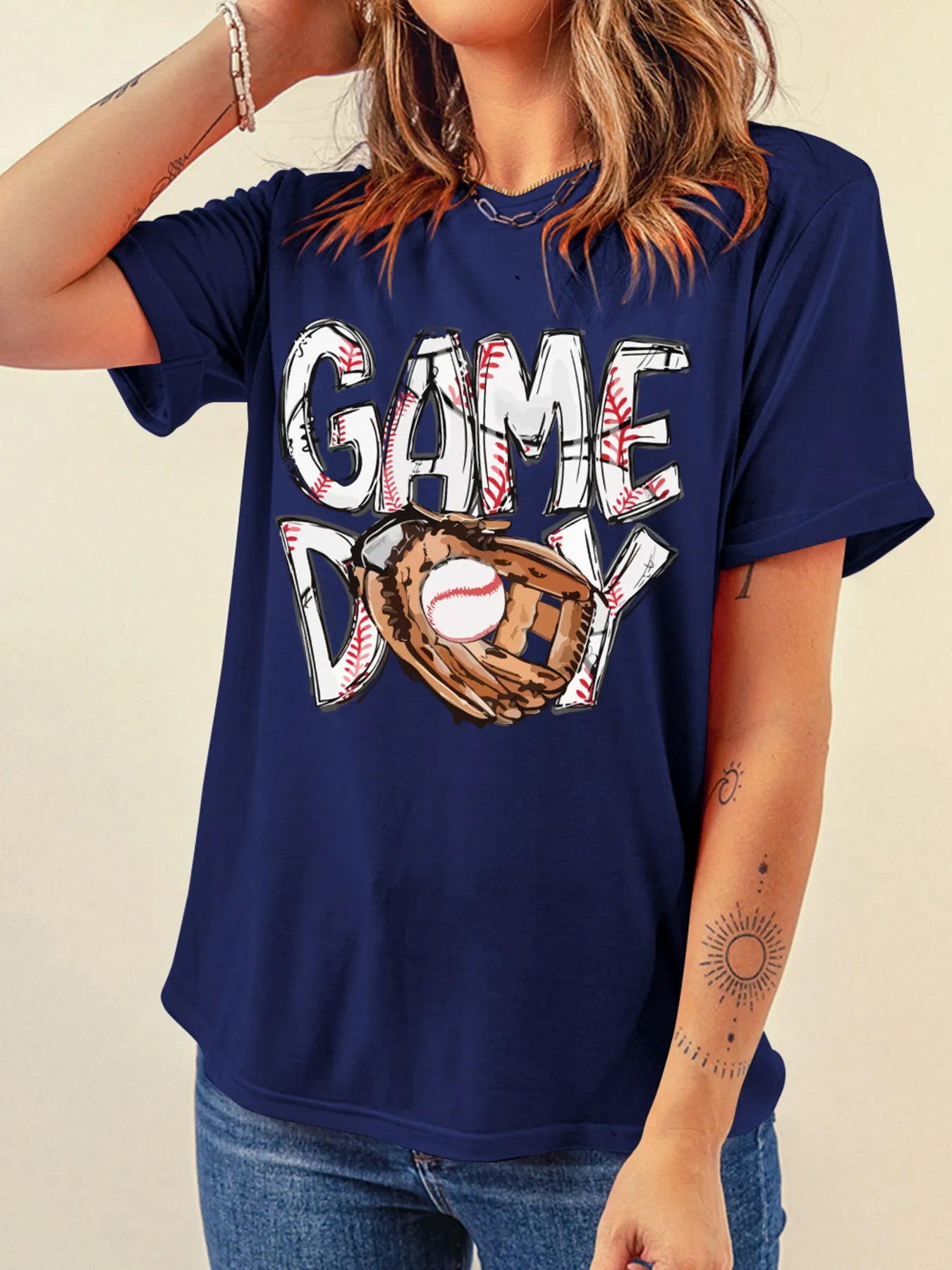 GAME DAY Graphic Short Sleeve T Shirt OutfitFlow