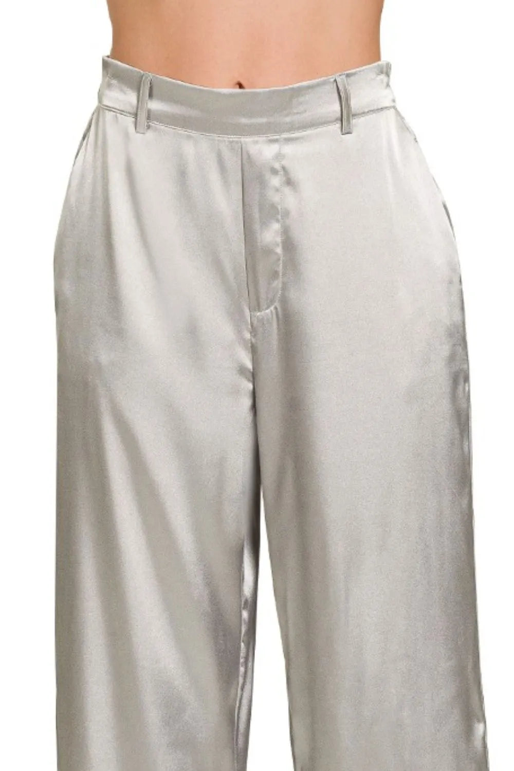 Zenana Wide-Leg Satin Pants OutfitFlow