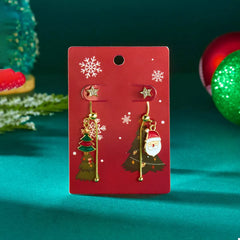 Christmas Santa Asymmetrical Drop Earrings OutfitFlow