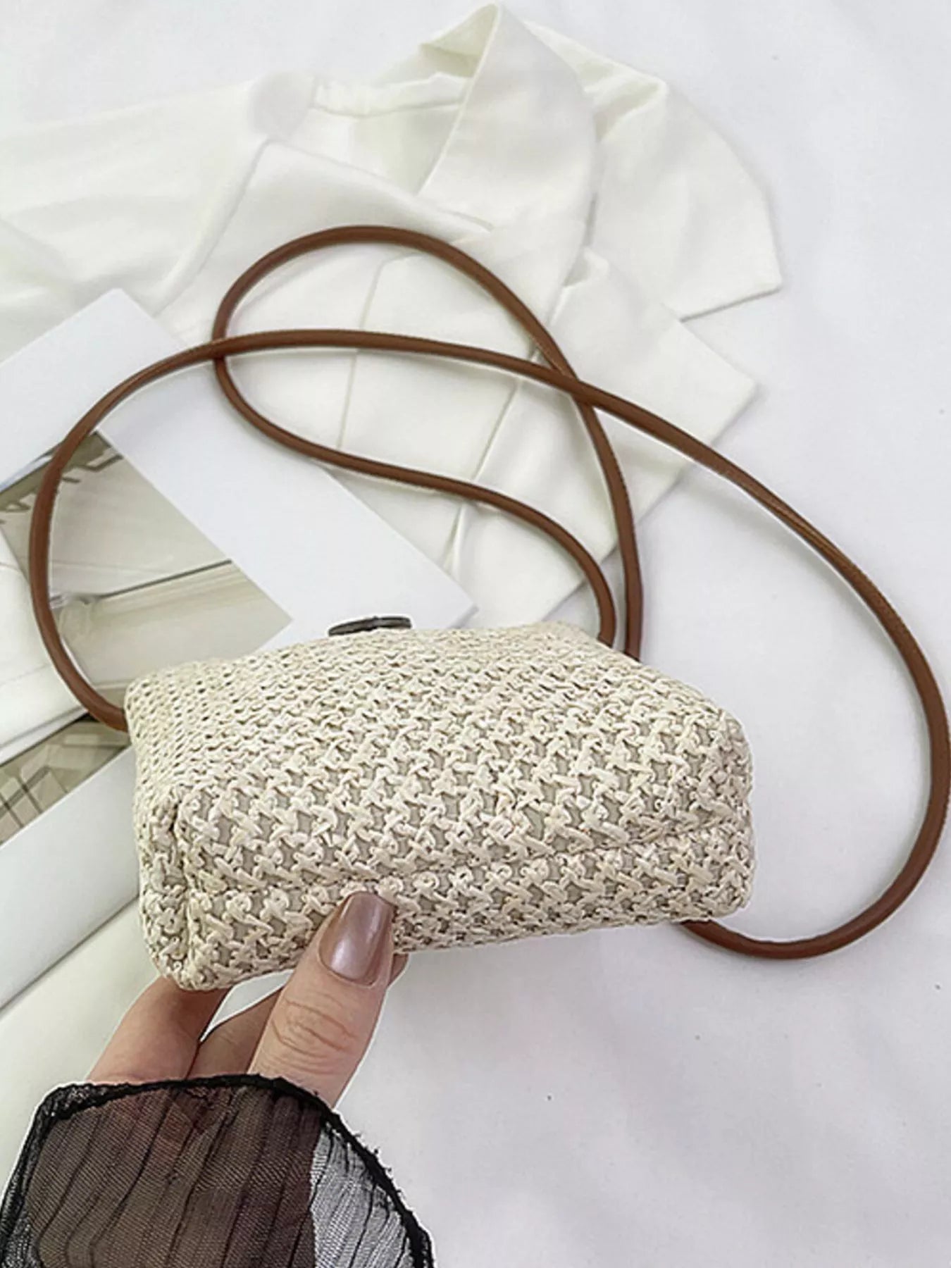 Straw Woven Crossbody Bag OutfitFlow