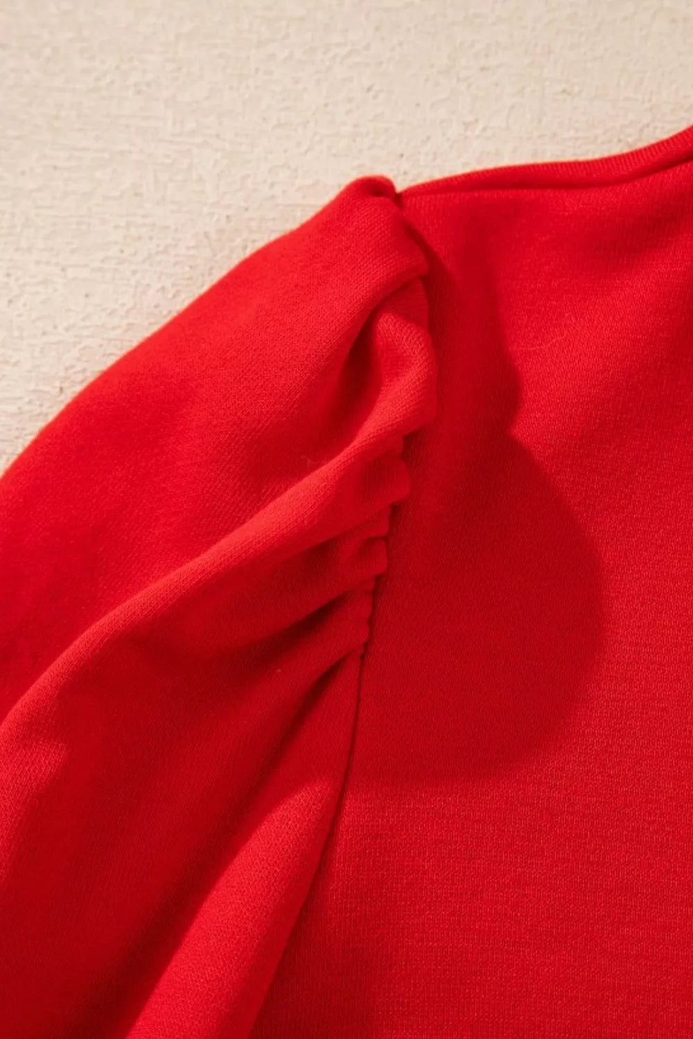 Contrast Striped Collar Patchwork Puff Sleeve Ruffle Hem Mini Dress OutfitFlow