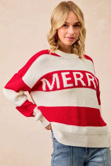 BiBi Christmas Merry Lettering Sweater OutfitFlow