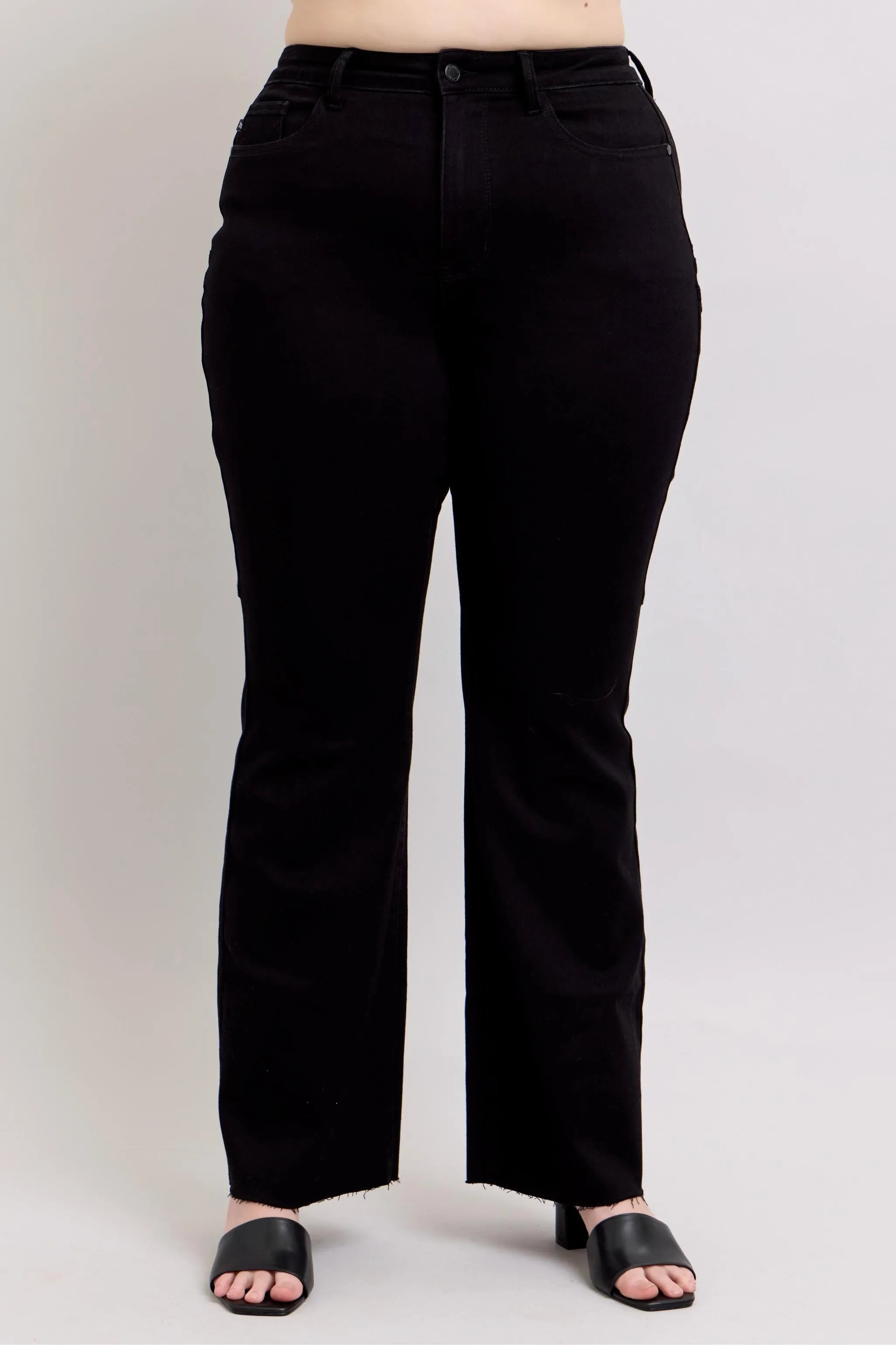 Judy Blue Full Size High Waist Star Seam Detail Flare Plus Size OutfitFlow