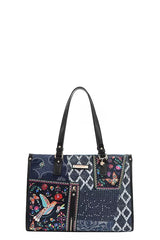 Nicole Lee USA Bosque de Amor Denim Tote Bag OutfitFlow