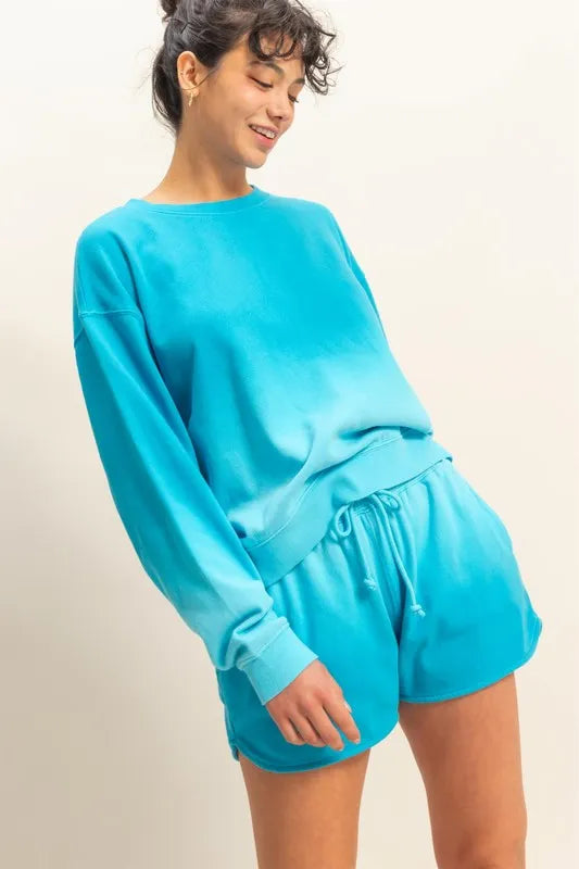 HYFVE Dip Dye Long Sleeve Sweatshirt OutfitFlow