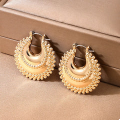 18K Gold-Plated Alloy Crescent Moon Hoop Earrings OutfitFlow