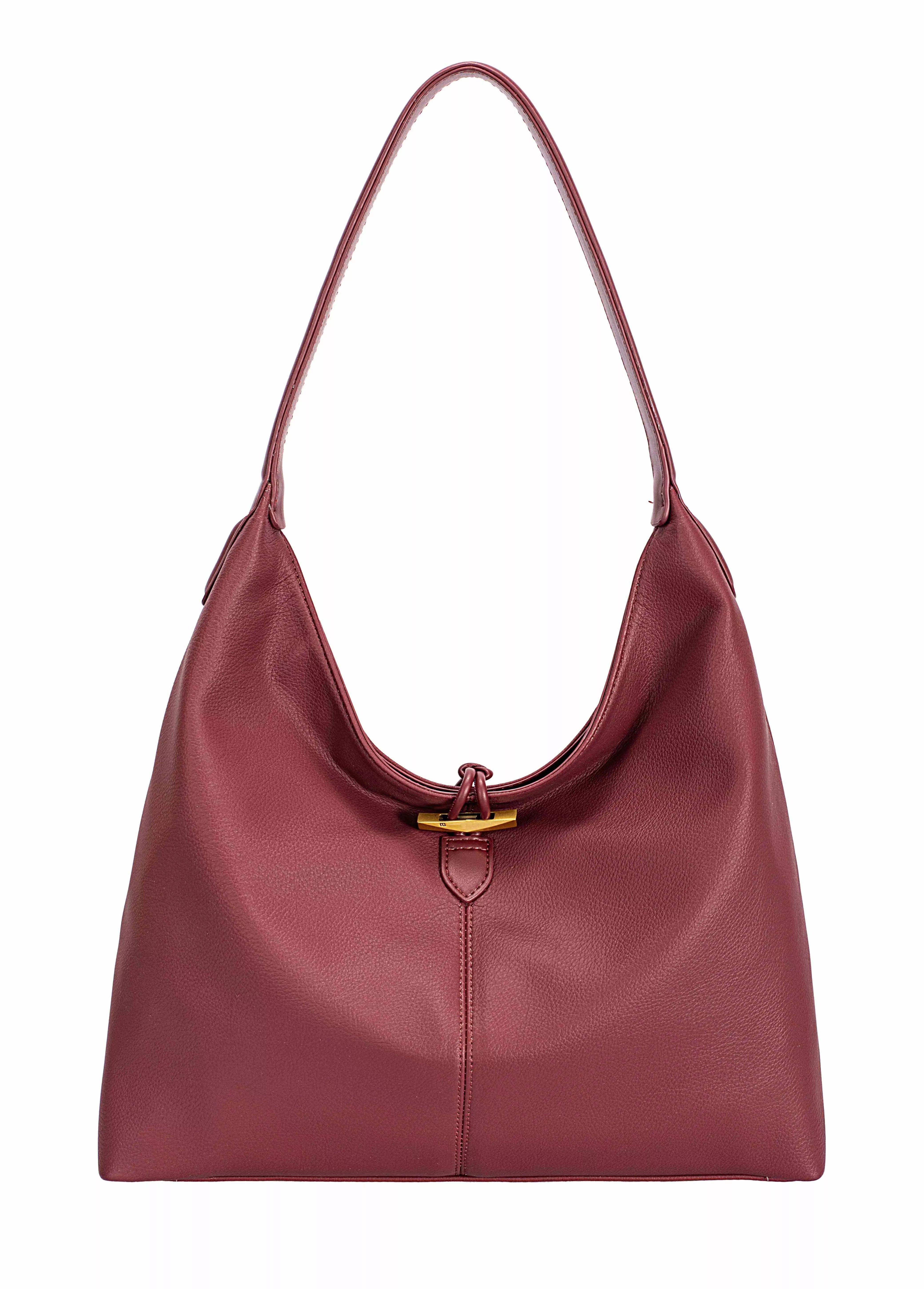 David Jones Classic Leather Shoulder Bag WINDSOR WINE One Size Trendsi