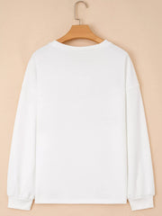 HOLLY JOLLY Embroidered Round Neck Sweatshirt OutfitFlow
