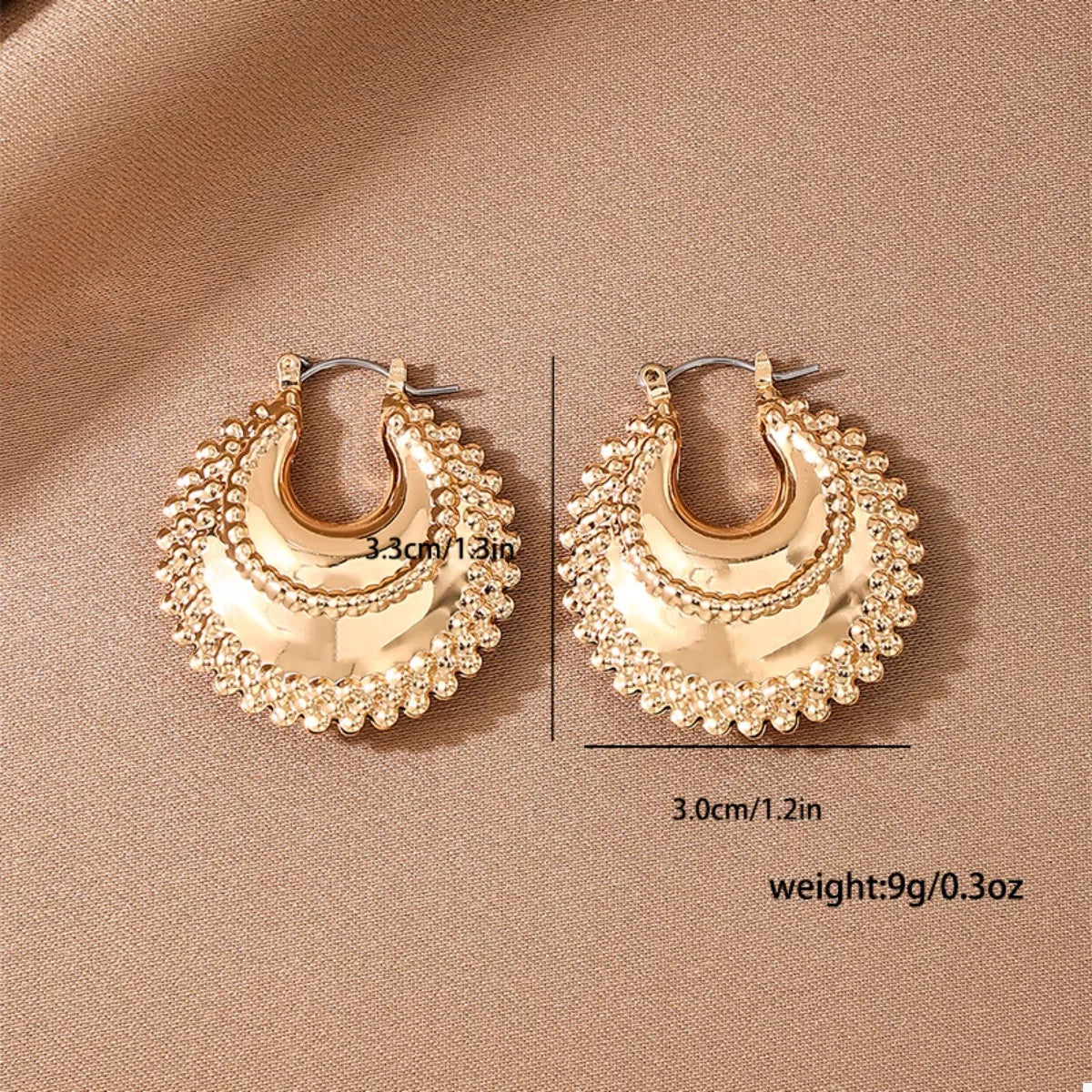 18K Gold-Plated Alloy Crescent Moon Hoop Earrings OutfitFlow