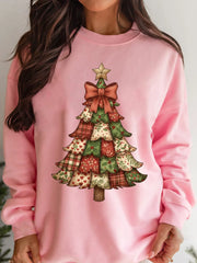 Christmas Tree Graphic Long Sleeve Sweatshirt OutfitFlow