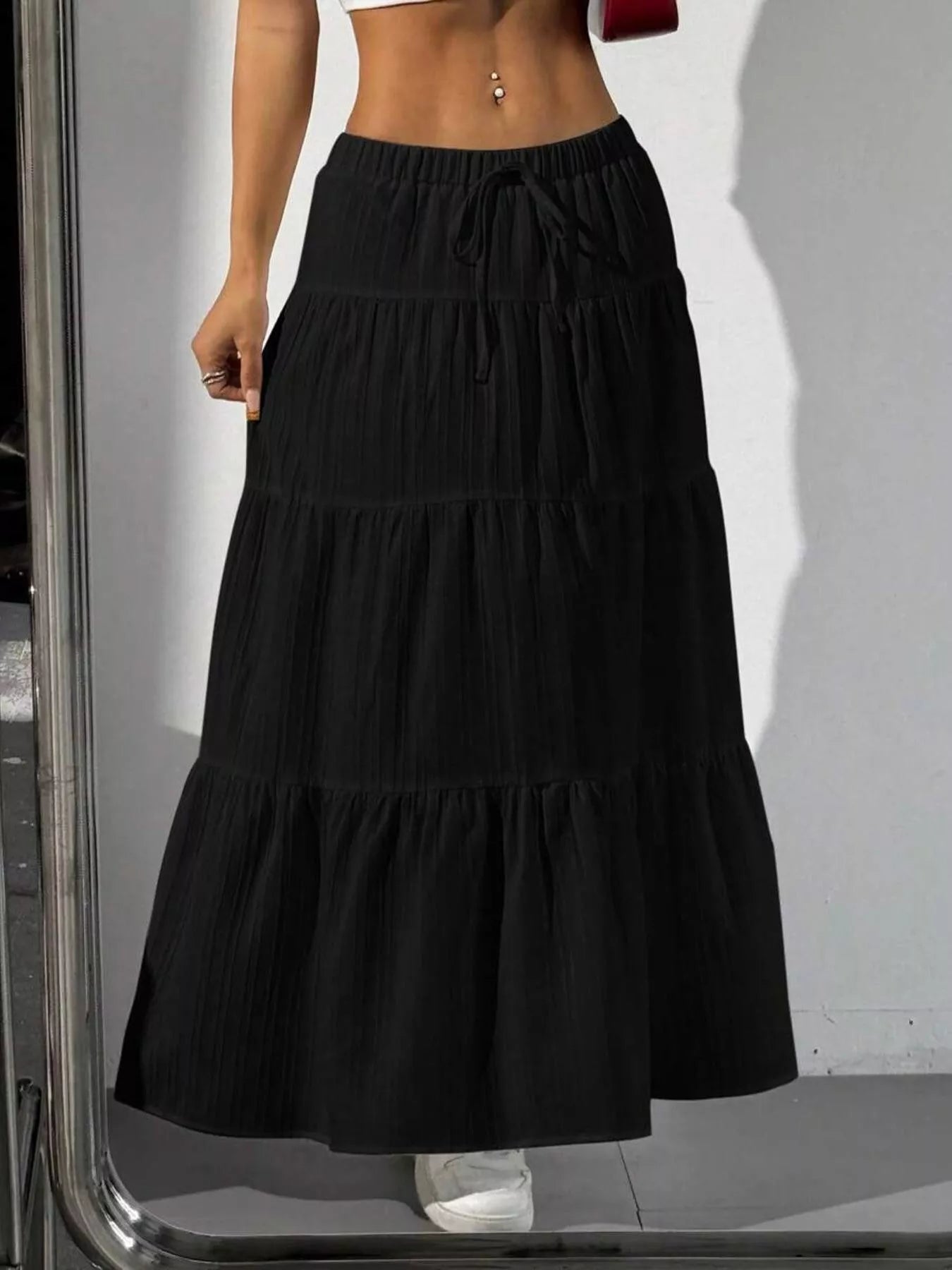 Flowy Tiered Maxi Skirt OutfitFlow