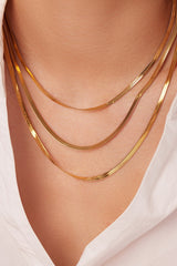 Triple-Layered Snake Chain Necklace OutfitFlow