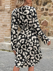 Printed Notched Midi Dress OutfitFlow