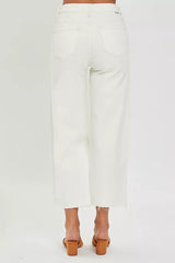 RISEN Tummy Control High Rise Crop Wide Jeans OutfitFlow