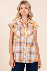 Mittoshop Mineral Wash Plaid Button Down Shirt OutfitFlow
