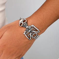 Alloy Skull Necklace and Bracelet Jewelry Set OutfitFlow