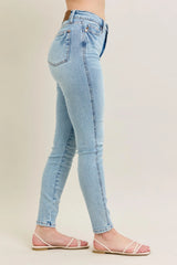 Judy Blue Full Size Mr Tummy Control Vintage Wash Skinny Jeans Plus Size OutfitFlow