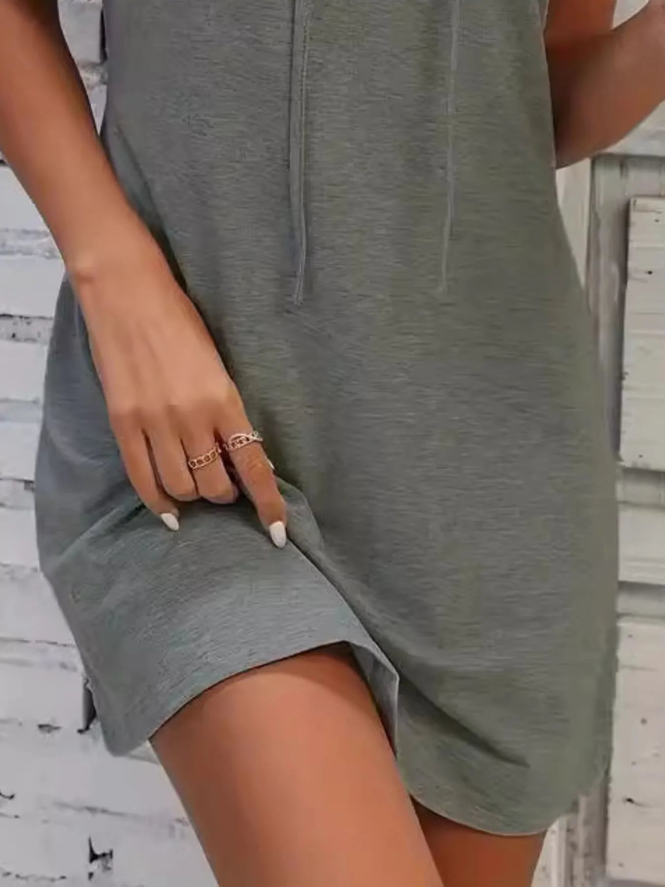 Full Size Drawstring Casual Sleeveless Hooded Mini Dress Plus Size OutfitFlow