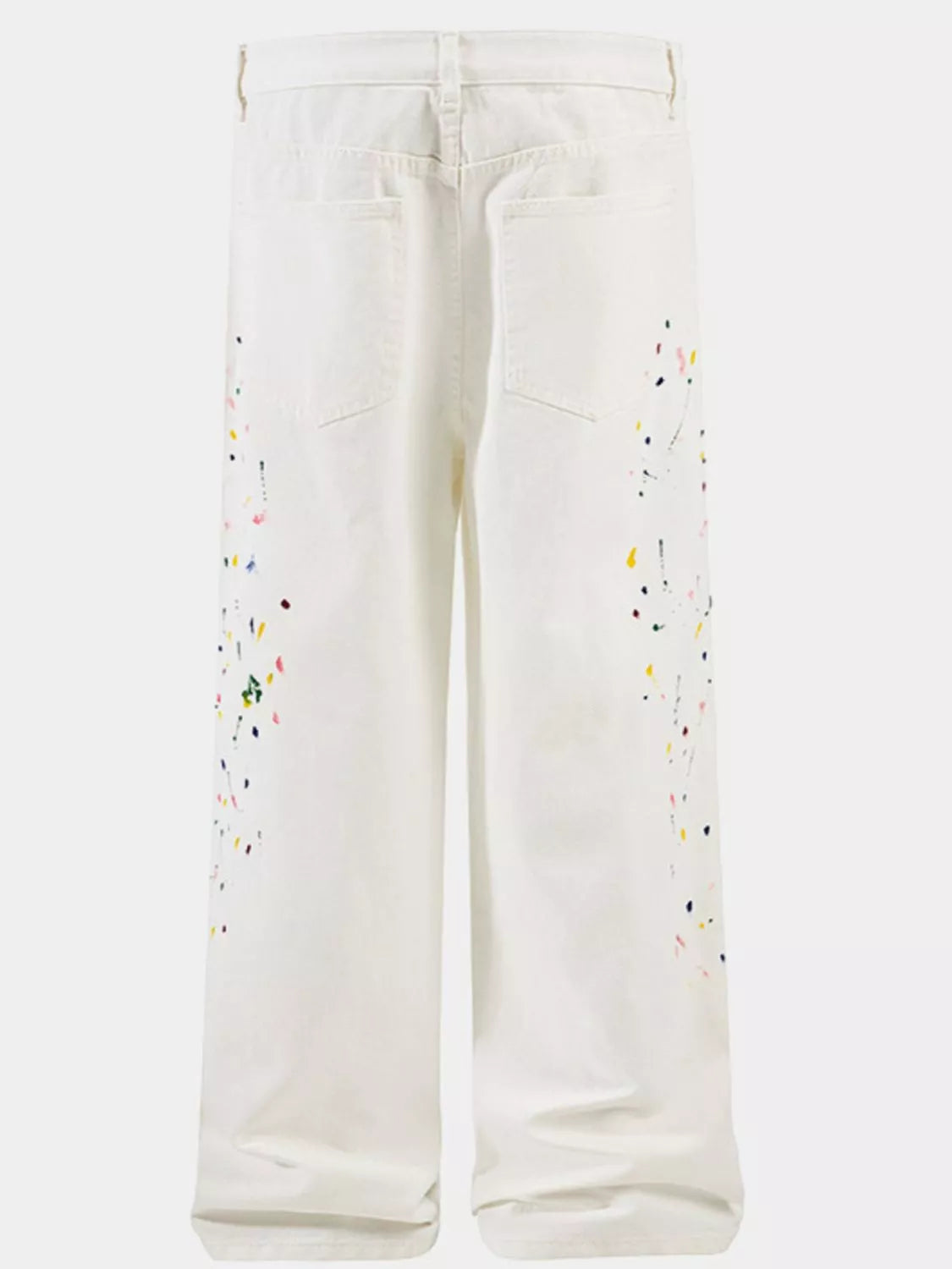 Men's Paint Splatter Artistic Wide Leg Jeans Trendsi